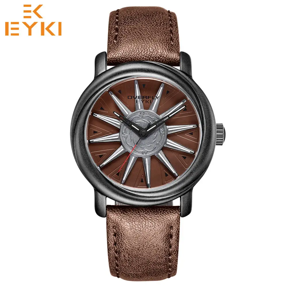 EYKI Sport Watches For Men Special Rotating Dial Fashion Casual Wristwatches Military E3101 Quartz Clock Male Relogio Masculino