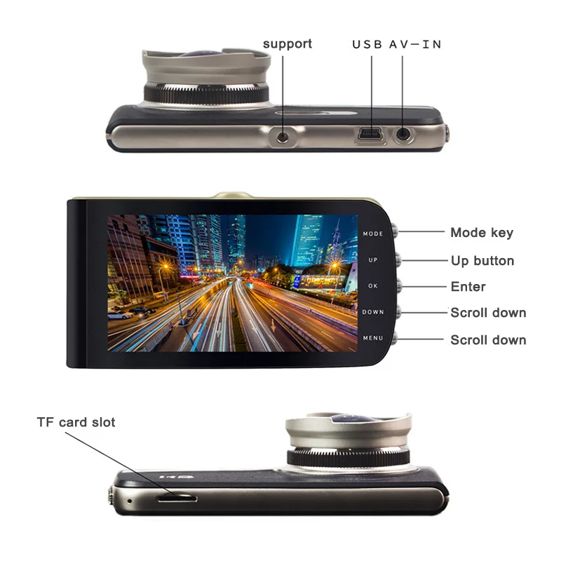 CHARONPLU DVR Dash camera Dual Cam Car 4 k/Con Vision Nocturna recorder видеорегистратор для