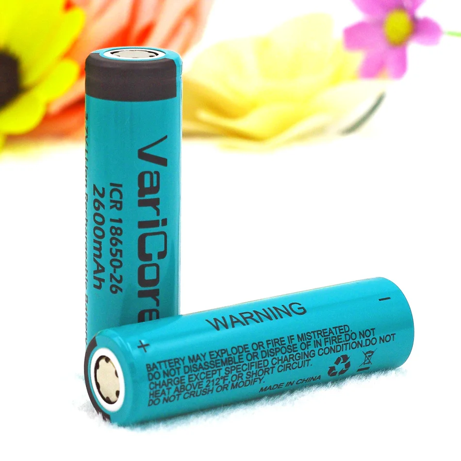 VariCore 18650 2600mAh литий-ионная аккумуляторная батарея 3 7 V ICR18650-26 для фонариков |