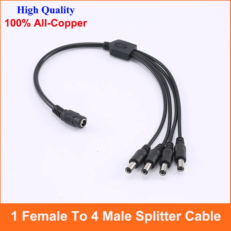 1 шт. Кабель-адаптер с разъемом питания постоянного тока гнездо на 4 разъема