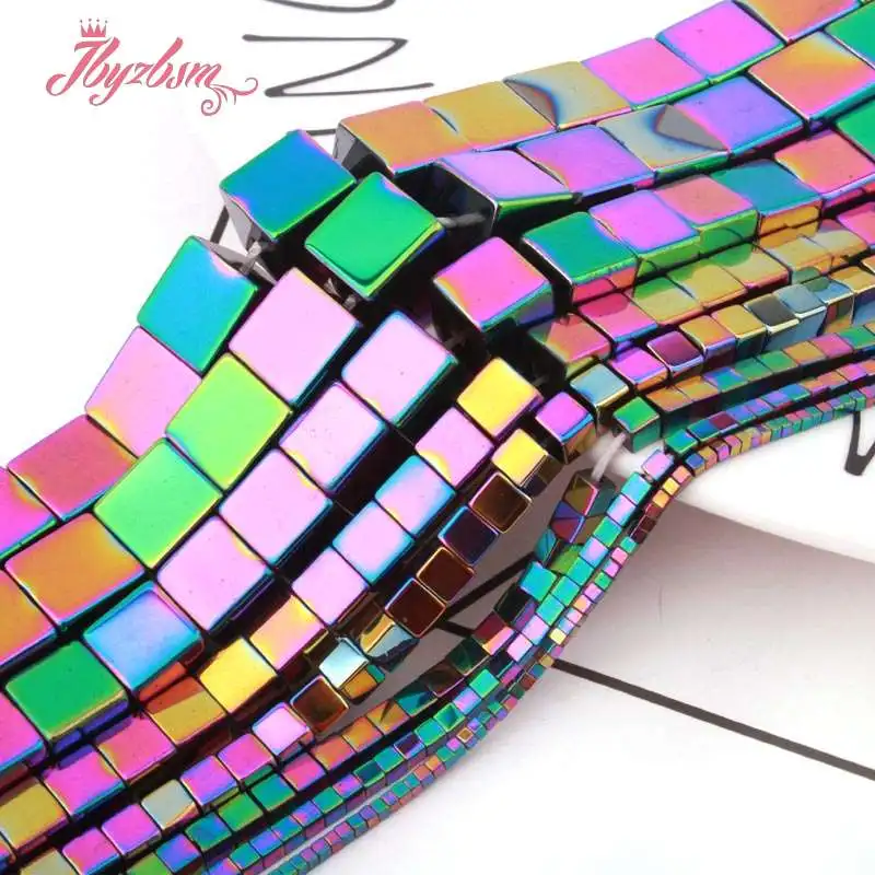 Натуральный квадратный Cube многокрасочный гематит (без магнита) диаметром 1-10 мм