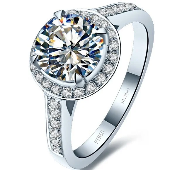 

14K превосходное 1.5CT качественное надежное твердое белое золото Гарантия бриллиантовое кольцо для женщин обручальное романтическое ювелирн...