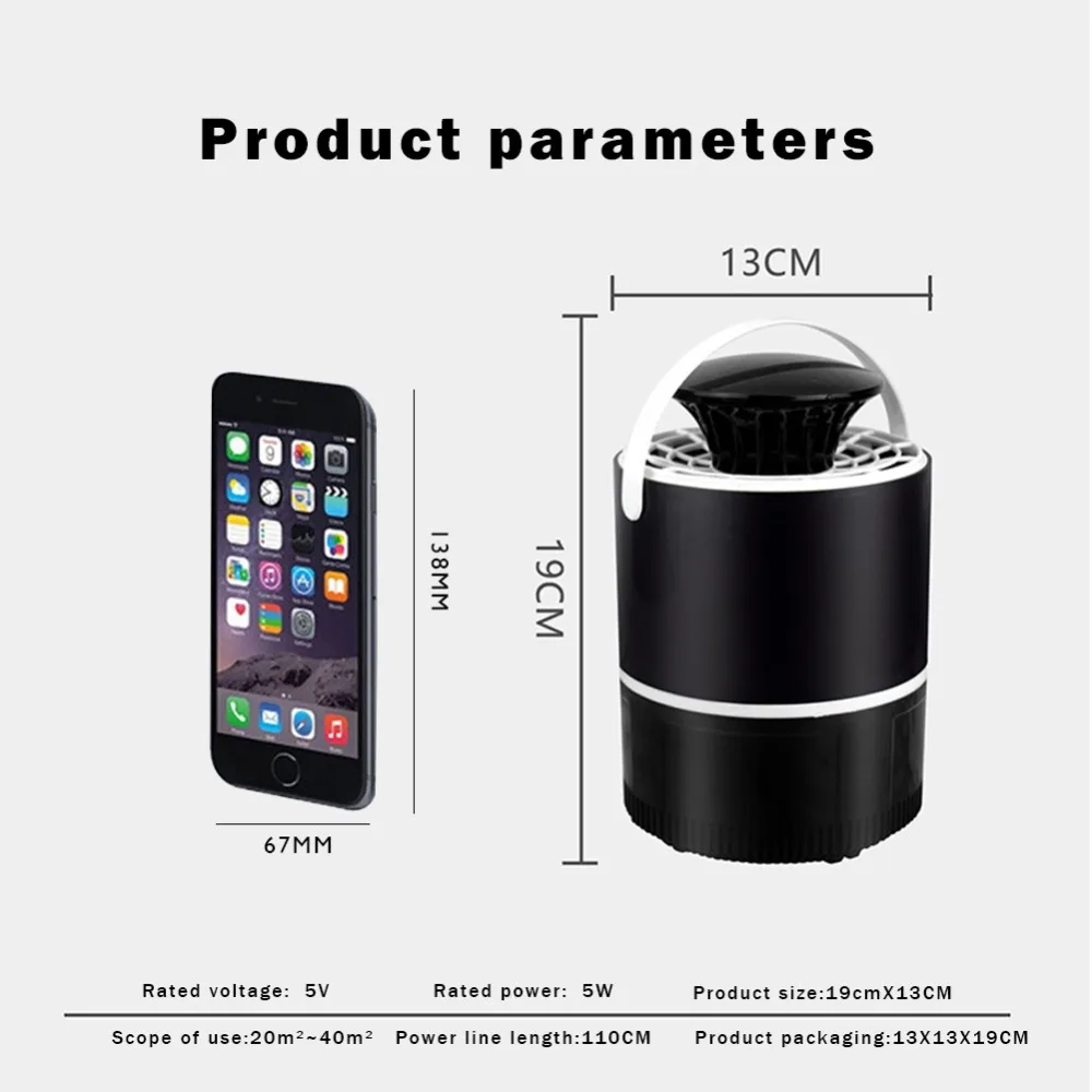 УФ светодиодный Электрический москитный убийца лампа ловушка анти насекомых USB