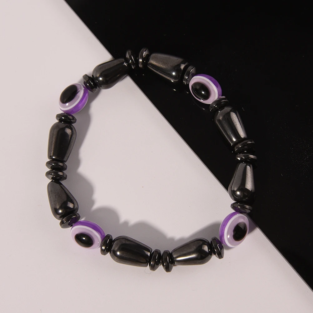 Черный и фиолетовый магнитный браслет бусины гематит камень Терапия Потеря