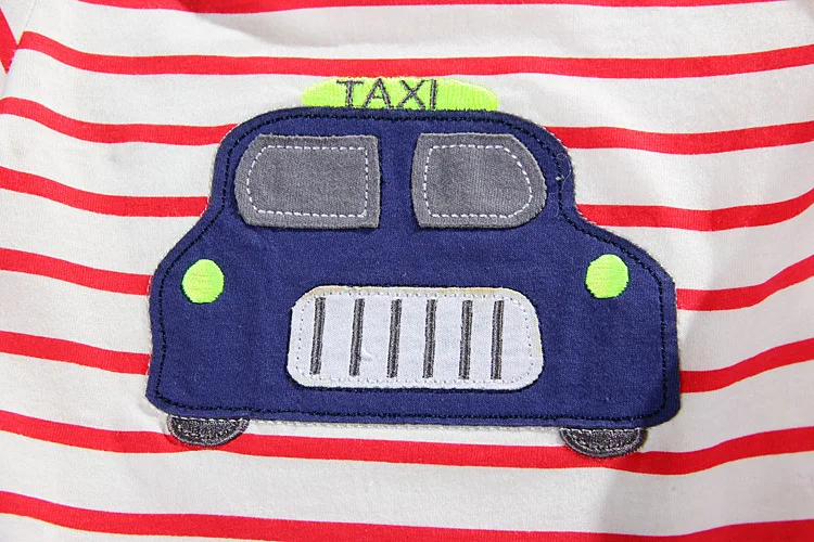 Одежда для маленьких мальчиков в полоску такси модные боди с рукавами рубашки