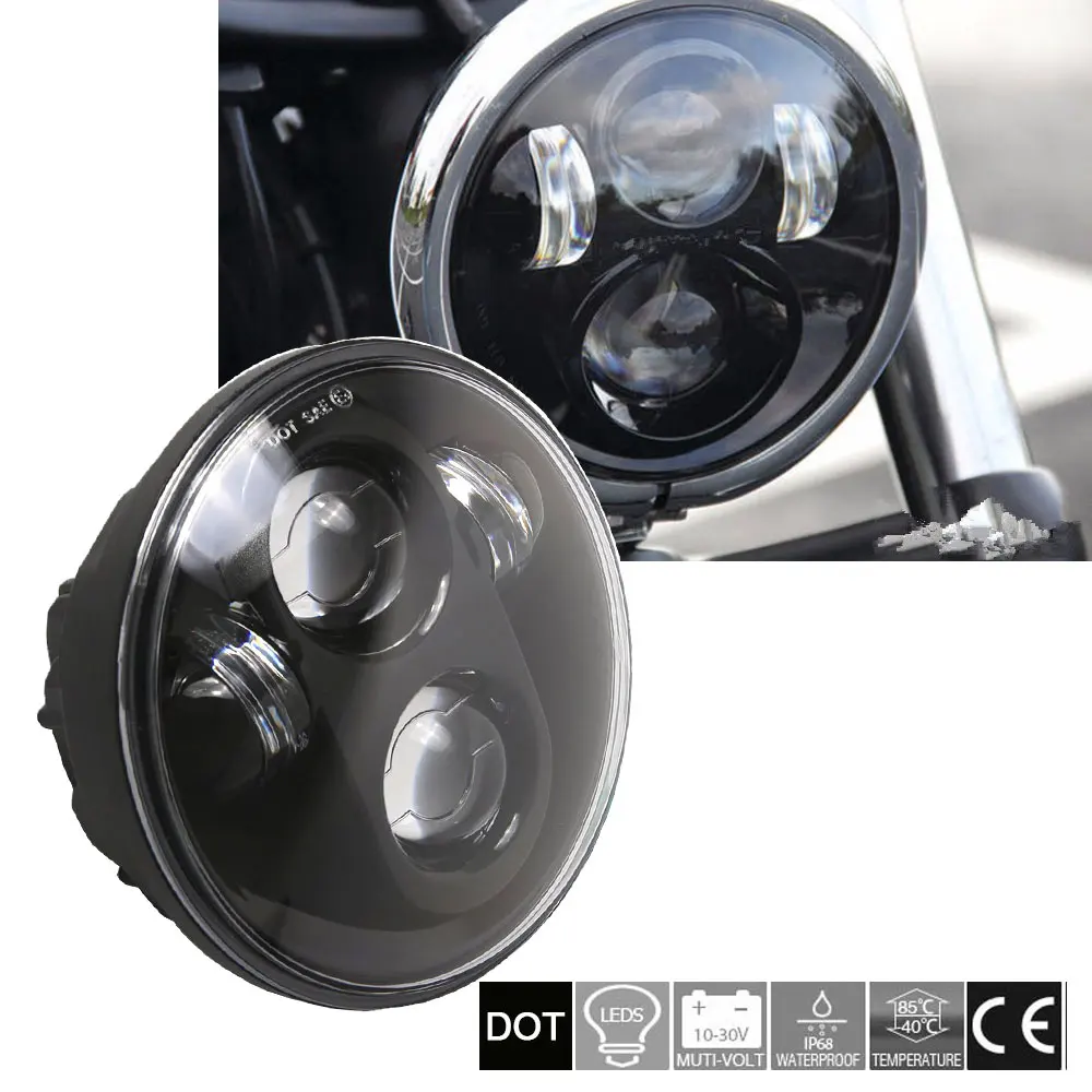 

5.75 Inch Motos Headlight Bulb 5 3/4" High Low Beam H4 LED Headlamp Kit Driving Lights For Davidson Motorcycle