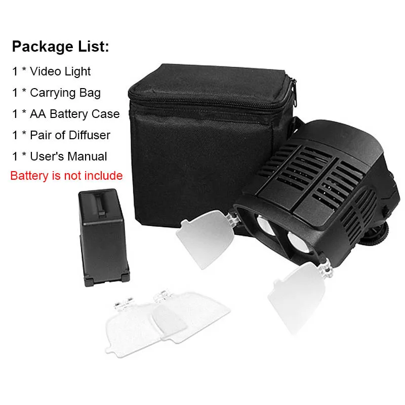 

CN-20FC Camera LED Light Video Spotlight 3200-5600K Adjustable Brightness Light For Canon Nikon DSLR Camera Camcorder