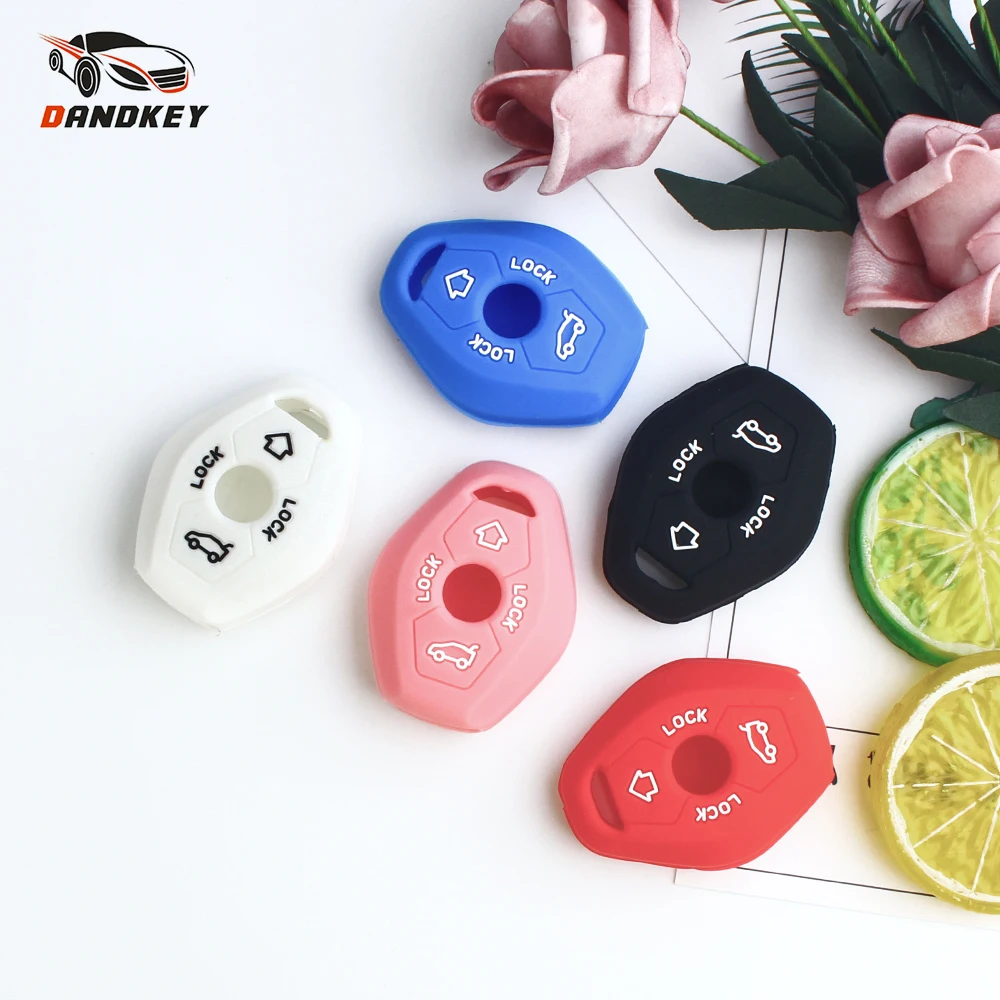 

Dandkey Car Styling Accessories Silicone Car Key Fob Case Auto Set Protective For BMW X3 X5 Z3 Z4 3 5 7 Series E38 E39 E46 E83