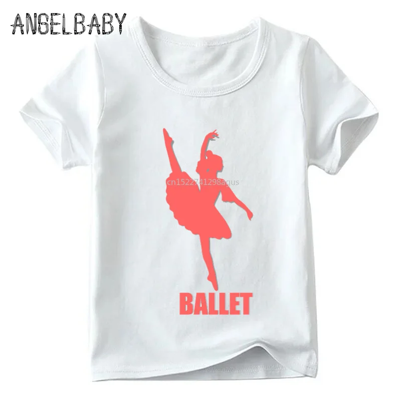 Детская забавная футболка с надписью I Love Ballet Girl детские летние белые топы