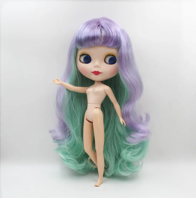 Кукла Blygirl кукла Blyth фиолетово-зеленая челка с завитками обычное тело 7 шарнирных