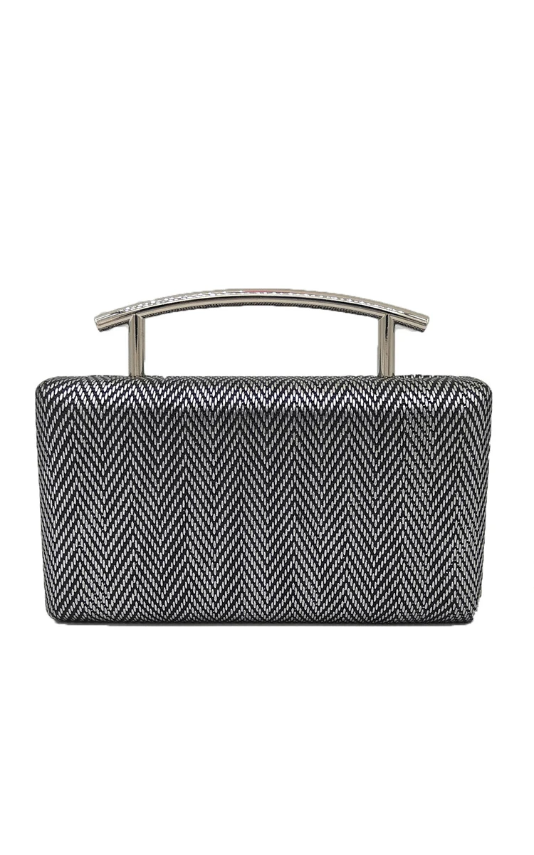Boutique De FGG женская сумка-тоут с узором в елочку, вечерние и дневные клатчи, сумочка с металлической ручкой, женская сумка через плечо с цепочкой