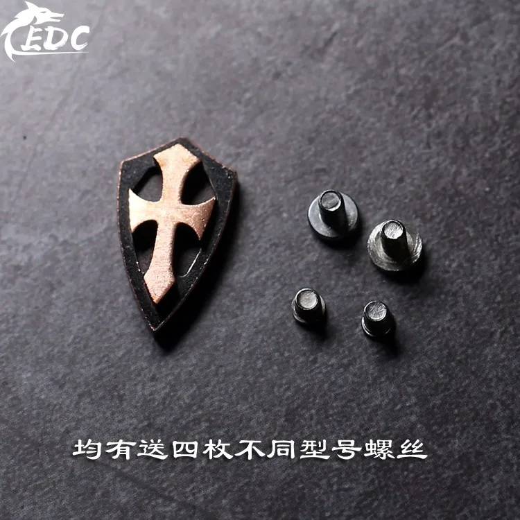 purple copper A106 EDC крестовый поход с винтовым щитом титановый сплав фиолетовый медный латунный фонарик зажим складной нож кулон аксессуары EDC - Цвет: purple copper