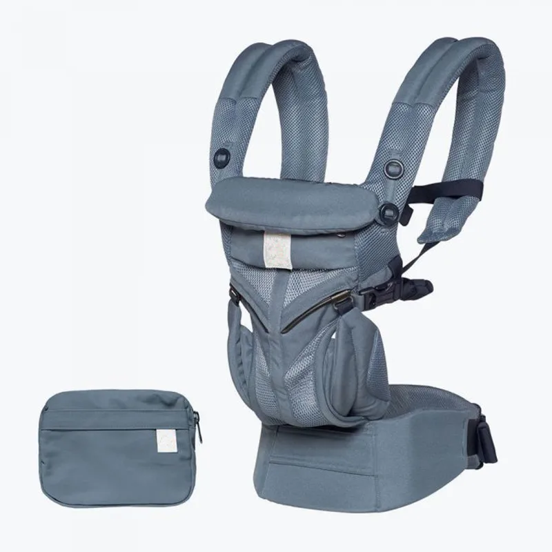 omni cool air blue 1 Эргономичная переноска для детей 360 Omni из органического хлопка, четыре положения, 360, переноска для детей, дышащий 360, крутой воздушный рюкзак для младенцев - Цвет: omni cool air blue 1