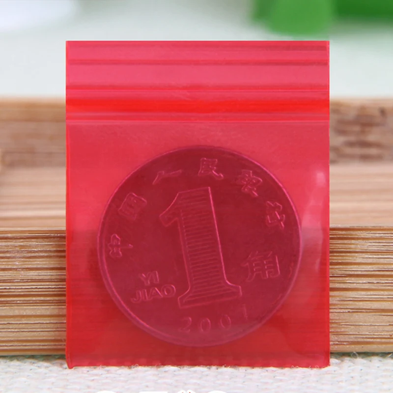 Пластиковые упаковочные пакеты! 100 шт./лот (2x3 см) красный перезаправляемый