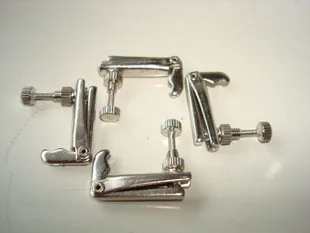 

Free shipping Four pieces High quality violin fine tuner string hook adjuster violin in silver color