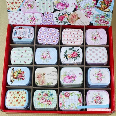 flower random 1 шт. мультяшная Русалочка жестяная коробка 5,5*4,3*1,5 см Конфета сахар таблетки упаковочная коробка мини Монро шаблон контейнер для хранения металла подарок - Цвет: flower random