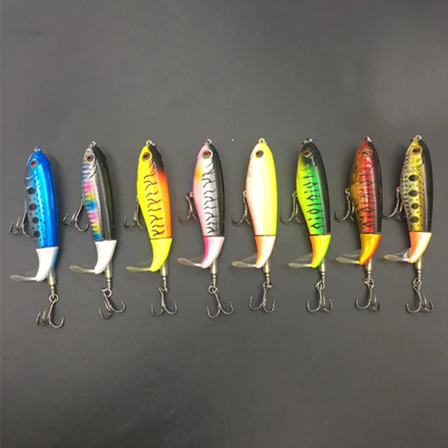 

9cm/17g Whopper Popper Topwater Fishing Lure Artificial Bait Hard Plopper Soft Rotating Tail Fishing Wobblers Pesca Tackle Geer