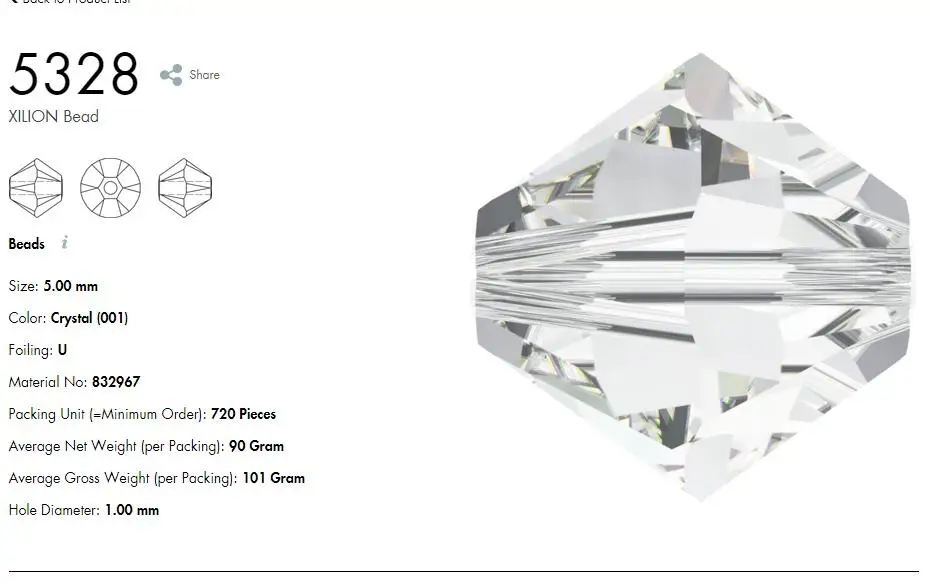 Оригинальные кристаллы от Swarovski 5328 XILION двухконусные бусины из Австрия свободные бусины Стразы для изготовления ювелирных изделий своими руками