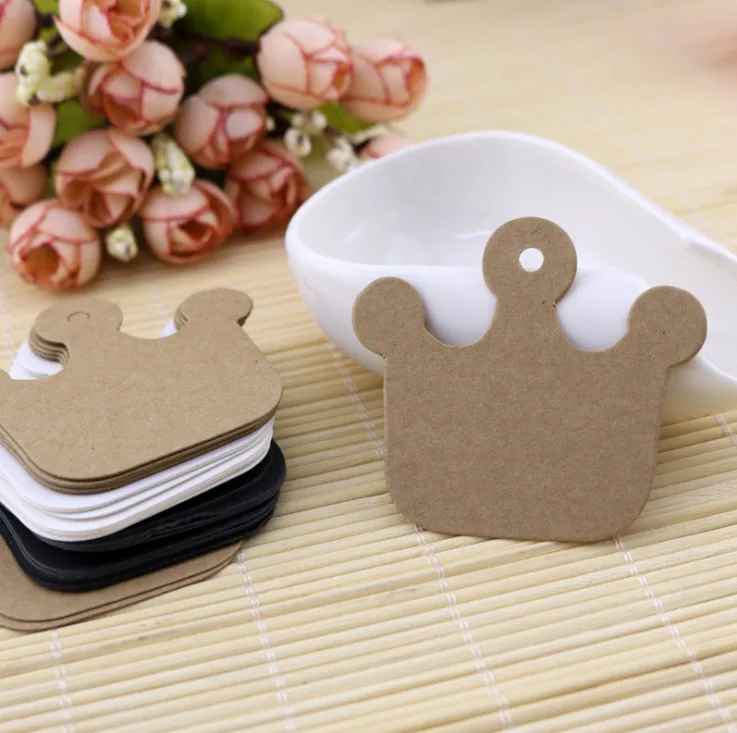 1000 шт Корона крафт бумага тег ручной работы подарочные бумажные карточки DIY