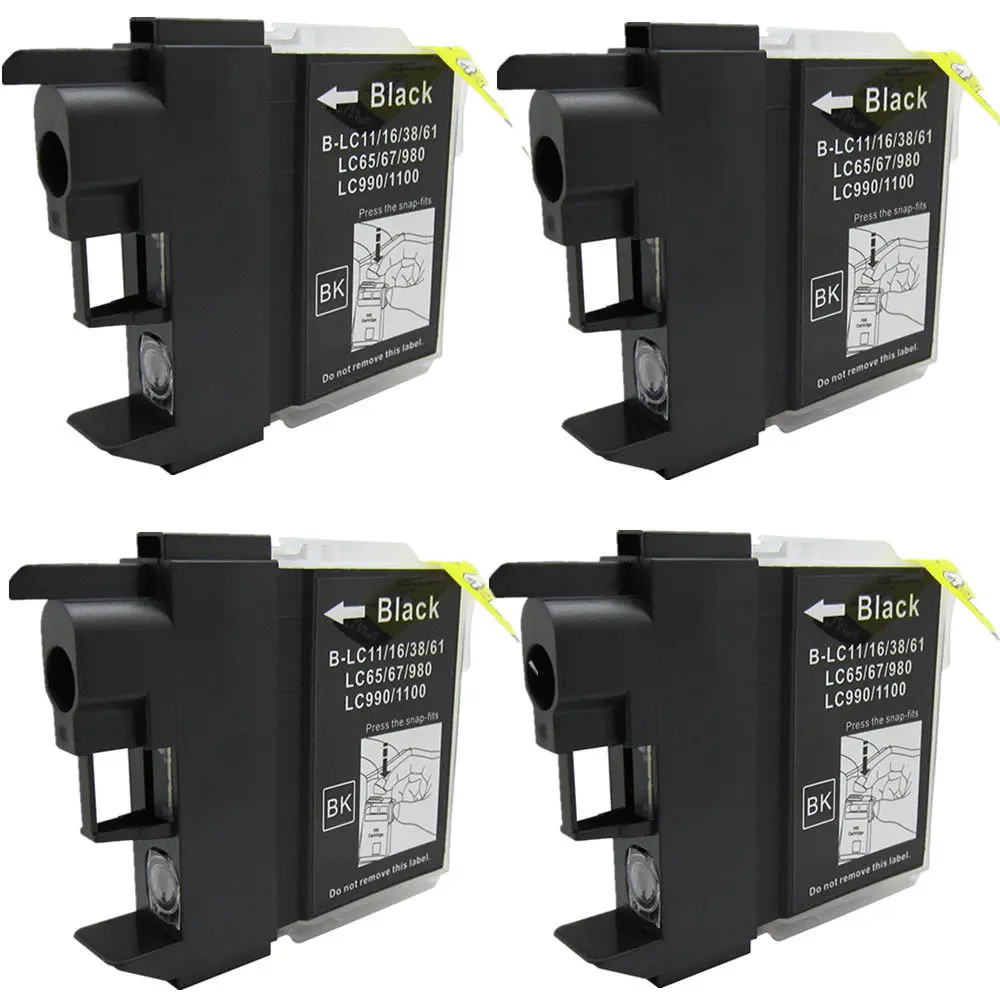 4x LC980 LC1100 совместимые картриджи для Brother DCP 145C 165C 185C 195C|Чернильные картриджи| |