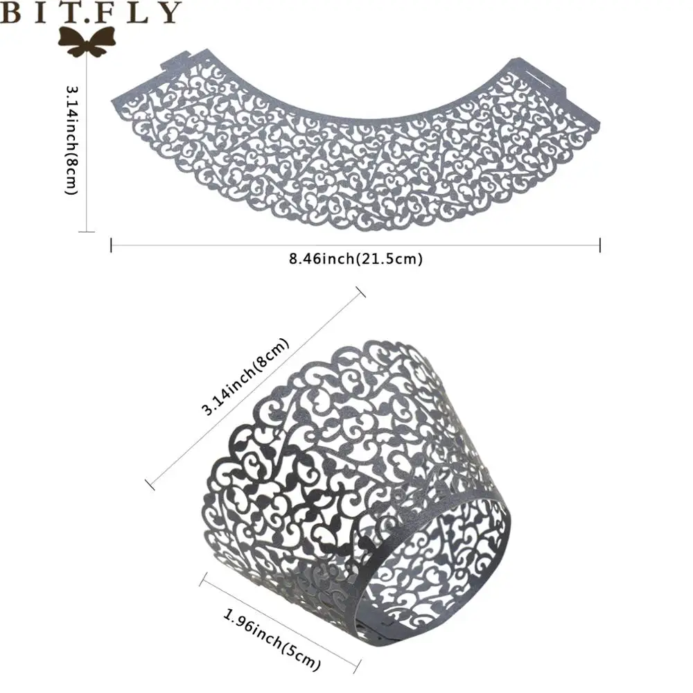 Новые Лучшие 100 шт. маленькая лоза кружевная лазерная резка обертка для кексов