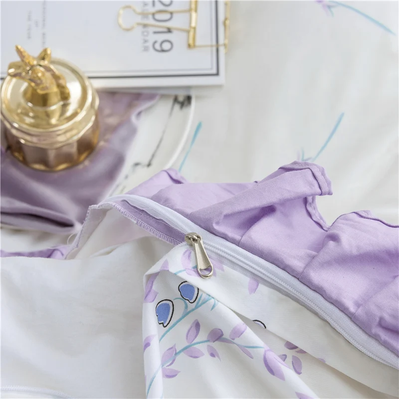 Комплект постельного белья из 4 предметов Роскошное хлопковое белье с оборками