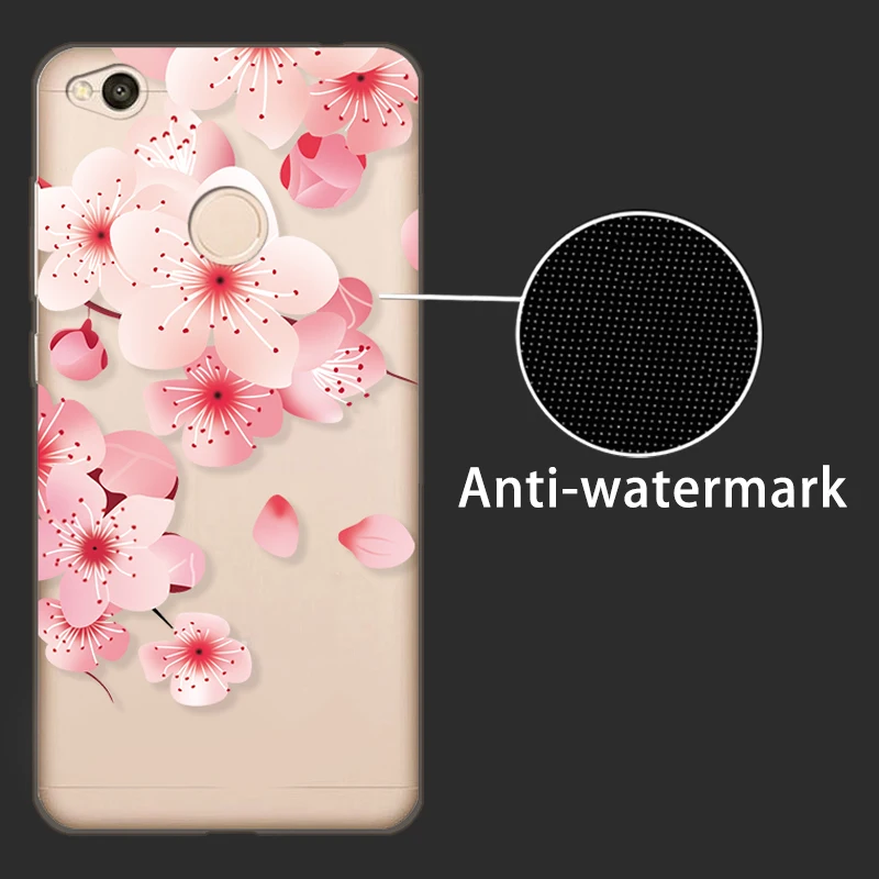 LANCASE Cartoon Case for Redmi 4X Flower Cute Tiger TPU Silicone Clear Xiaomi Cover 3D Relief Casa Hoesje |