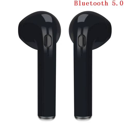 a pair black 5.0 Беспроводные Bluetooth наушники i7s TWS наушники гарнитура для телефона с микрофоном для iPhone samsung Xiaomi huawei LG sony Honor - Цвет: a pair black 5.0