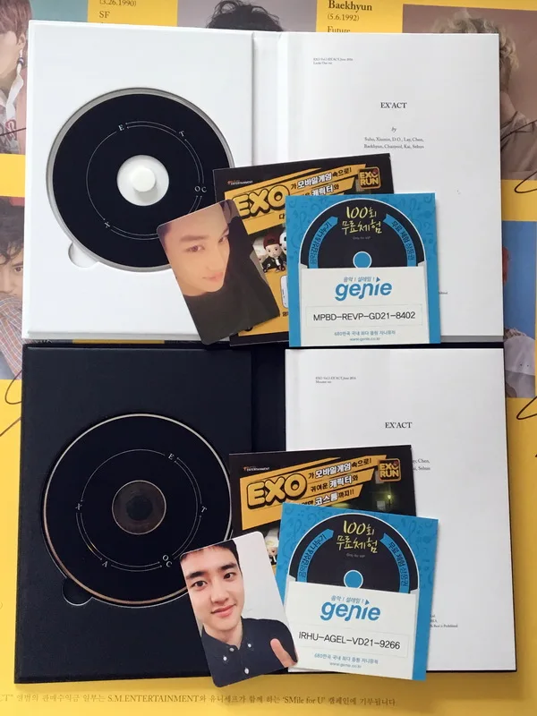 EXO K + M с автографом аутентичный 3 й альбом EX'ACT Новый Официальный счастливый один