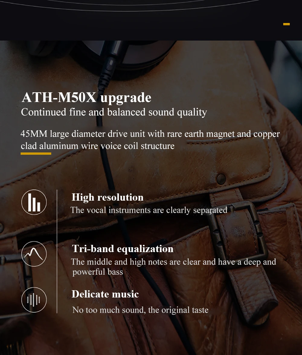 Аудио Technica ATH-M60x Проводные Наушники Профессиональные мониторные наушники портативные HIFI наушники