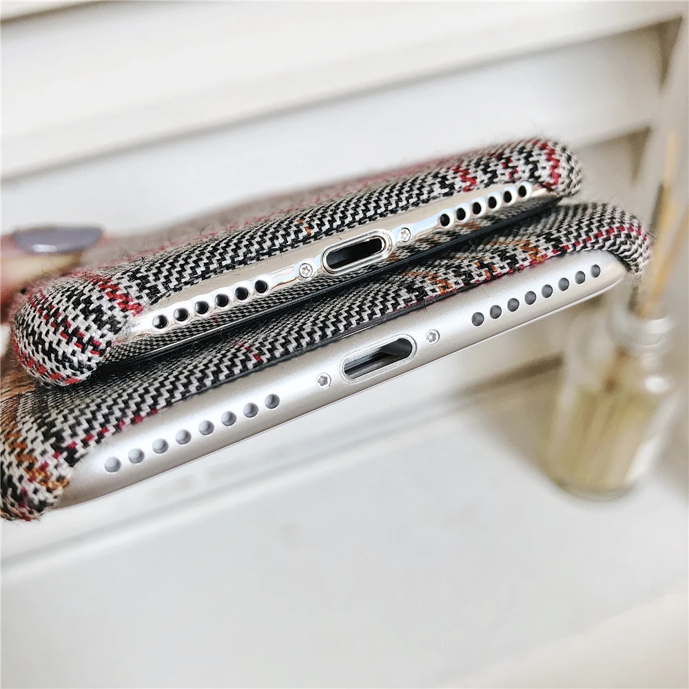 Модная тканевая текстура мягкая TPU Чехол для iPhone 6 6S Plus 7 7plus10 X XS XR MAX чехол телефона