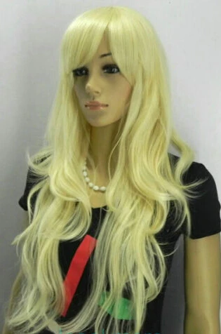 Новый Стильный длинные волнистые Белокурые Женщины волосы парик |