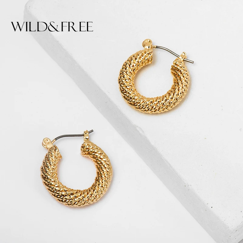 Женские сережки-Кольца Wild &amp Free круглые сережки-кольца золотого цвета в стиле