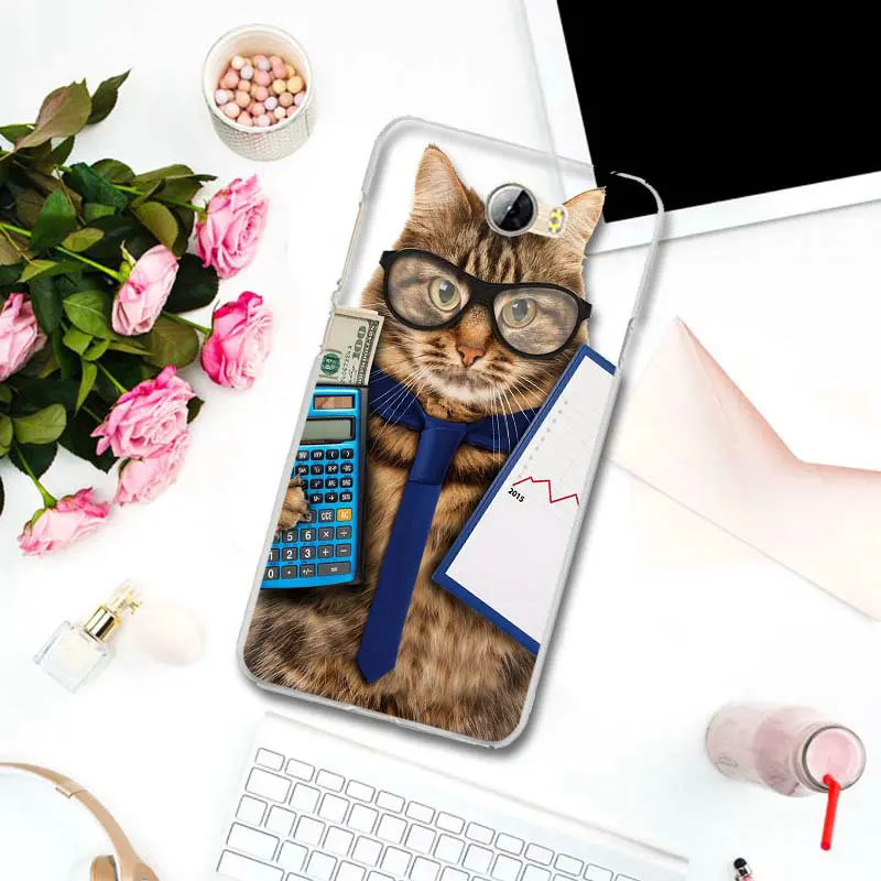 Забавные очки в виде кота Классные мягкие силиконовые для Huawei P8 P9 P10 P20 P30 Mate 10 Lite Pro