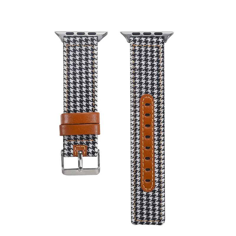 Спортивный нейлоновый + кожаный ремешок для часов iWatch серии 4 3 2 1 сменный Браслет