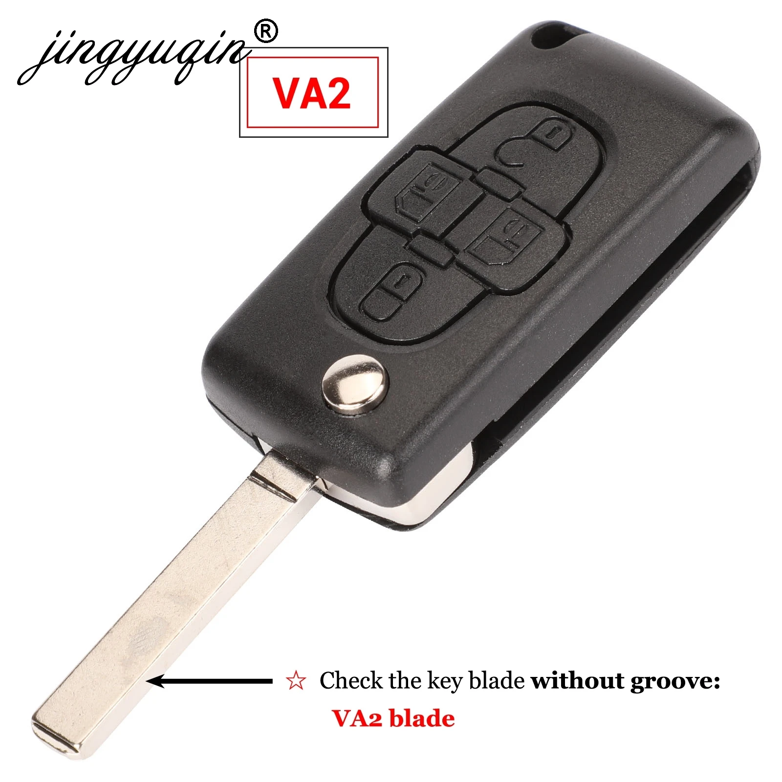 Чехол брелок jingyuqin для Peugeot 1007 Citroen C8 Uncut VA2 Hu82 Blade CE0523 4 кнопки|Ключ от авто| |