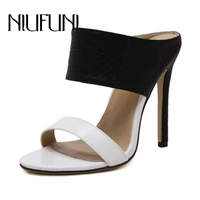 open toe thin high heels 11cm women slippers shoes sexy casual shoes sandals hot sale fashion slippers hollow open toe slides