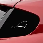 Стайлинг автомобиля 13 см * 5,5 см, модная удочка, рыбалка, рыба, хобби для мужчин, Виниловая наклейка на окно автомобиля, наклейки, черный, серебристый