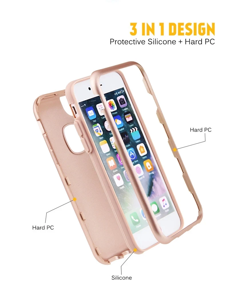 Новый 3 в 1 чехол для телефона iPhone 7 8 Plus противоударный мобильного X XS MAX XR |
