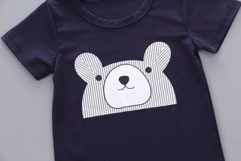 18M-4T Girls Clothing Sets Cartoon Bear Tops + Shorts Clothes for Boys Two Pcs Kids 2018 Summer Children | Детская одежда и обувь
