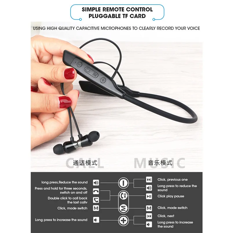 Многофункциональные спортивные наушники Bluetooth многофункциональные вставные HWS680