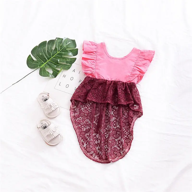 Vintage Toddler Kid Baby Girls Lace Flower Party Pageant Tutu Dress Tops Clothes Patchwork Children Girl Enfant Dresses Lovely | Детская