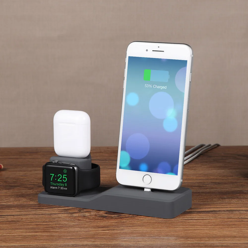 Зарядная док станция AIYIMA 3 в 1 для iPhone X XR XS Max 8 7 6 Apple Watch Airpods Держатель зарядного