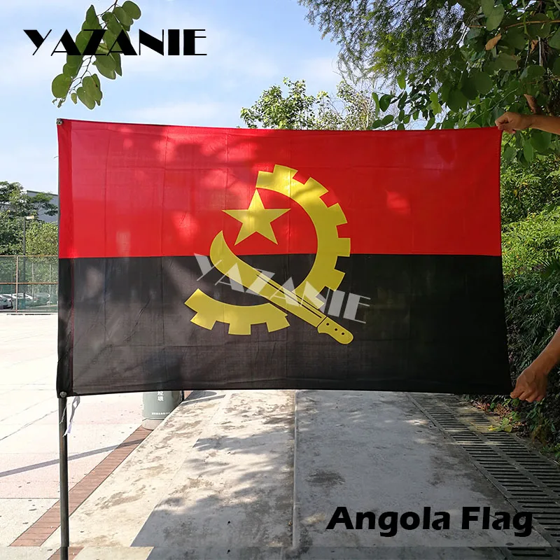 YAZANIE 90x150 см ангольский флаг 3x3 'фута 100D полиэстер флаги и баннеры баннер со страной национальный флаг на заказ открытый флаг