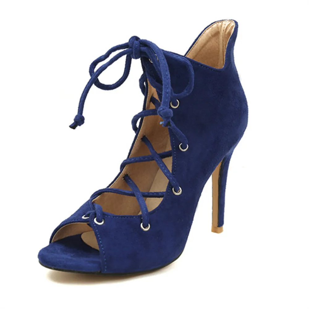 MORAZORA 2018 new style boots women top quality flock summer shoes sexy peep toe cross tied party wedding high heels shoe | Обувь