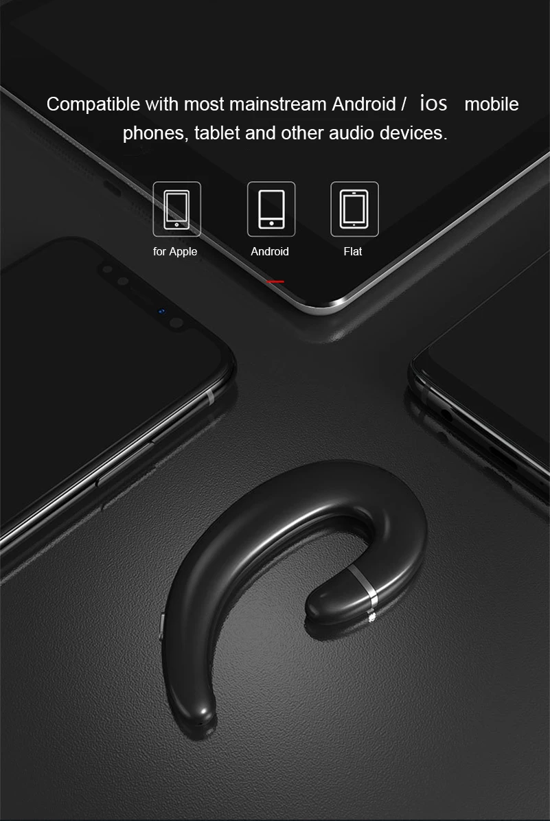 Универсальный для смартфона беспроводные Bluetooth наушники с ушками для Xiaomi samsung Iphone x 7 8 plus Рабочая Спортивная гарнитура
