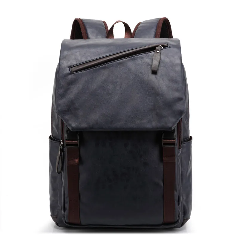 

New 2018 Backpack Laptop Men Pu Leather Fashion Vintage Travel Men Bag for Teenagers shoulder backpack