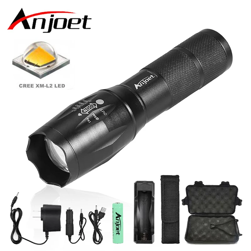 Anjoet A100 CREE XML L2 U3 LED 5000Lm масштабируемый Тактический алюминиевый фонарик лампа для AAA