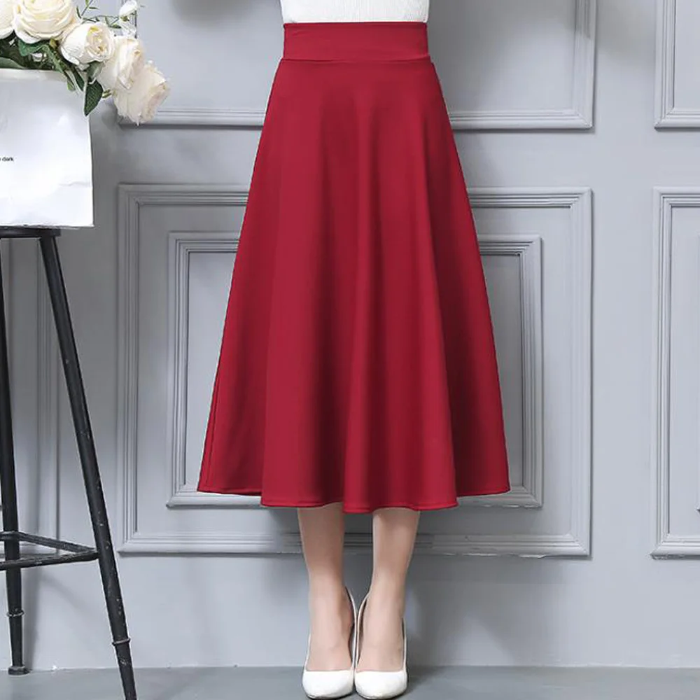 Осенне зимняя плотная офисная юбка Женская винтажная трапециевидной формы с