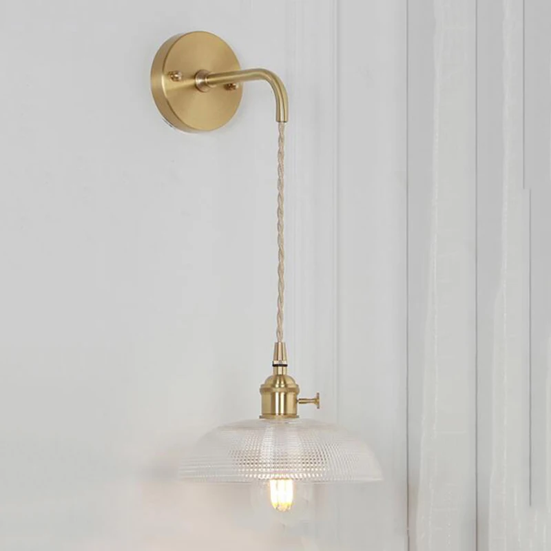 Креативный Простой настенный светильник в скандинавском стиле из латуни E27 220 В